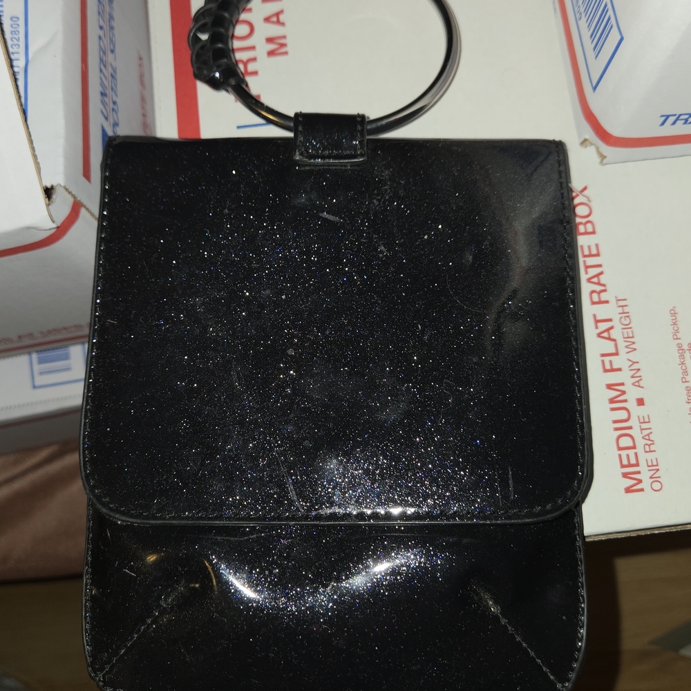Carlos by Carlos Santana Black Glitter Patent Mini Crossbody Bag
